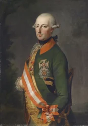 Keizer Joseph II., portret in uniform van het Chevaux-Leger-Regiment Nr. 1 met ordetekens